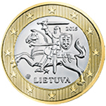 1 euro Lithuania obverse