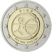 2 Euro Commemorative coin Ireland 2009 - Ten years of Economic and Monetary Union