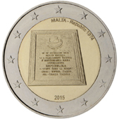 2 Euro Commemorative coin Malta 2015 - Proclamation of the Republic of Malta in 1974