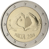 2 Euro Commemorative coin Malta 2016 - From Children in Solidarity: Solidarity through love