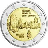 2 Euro Commemorative coin Malta 2020 - Skorba Temples