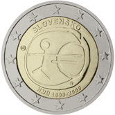 2 Euro Commemorative coin Slovakia 2009 - Ten years of Economic and Monetary Union