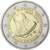 2 Euro Commemorative coin Slovakia 2009 - 20th anniversary of the Start of the Velvet Revolution