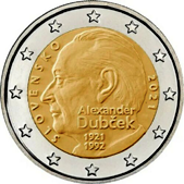 2 Euro Commemorative coin Slovakia 2021 - 100 years since the birth of Alexander Dubček