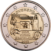 2 Euro Commemorative coin Slovakia 2023 - 200 years since the start of regular stagecoaches Vienna–Bratislava