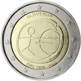 2 Euro Commemorative coin Slovenia 2009 - Ten years of Economic and Monetary Union