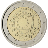 2 Euro Commemorative coin Slovenia 2015 - Anniversary of the European Union flag