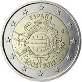 2 Euro Commemorative coin Spain 2012 - 10th anniversary of Euro