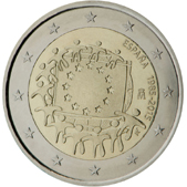 2 Euro Commemorative coin Spain 2015 - Anniversary of the European Union flag