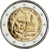 2 Euro Commemorative coin Vatican 2021 - 700 years since the death of Dante Alighieri