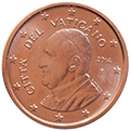 2 eurocent Vatican City Francis obverse