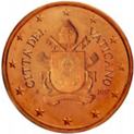 2 eurocent Vatican City Coat of arms Pope Francis obverse