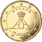 20 eurocent Monaco Prince Albert obverse