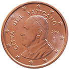 5 eurocent Vatican City Francis obverse