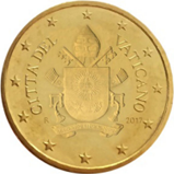 50 eurocent Vatican City Coat of arms Pope Francis obverse